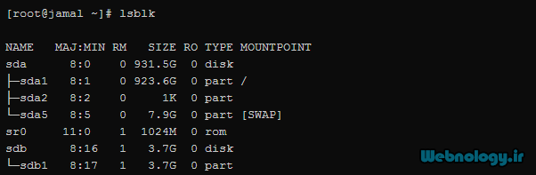 دستور mount جهت بار کردن سیستم فایل