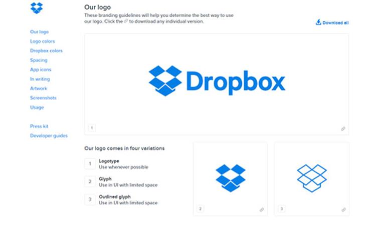 علامت تجاری Dropbox