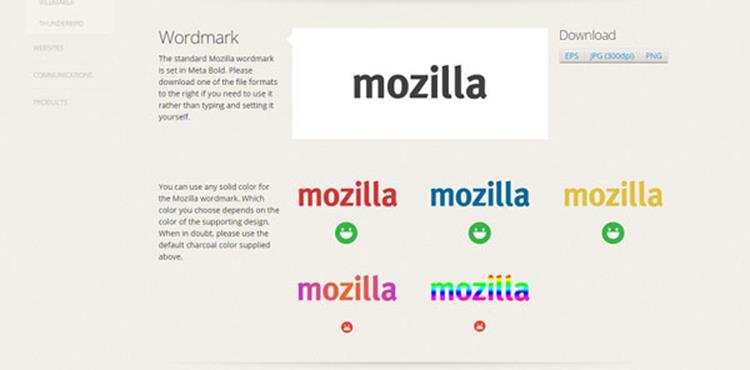 علامت تجاری Mozilla